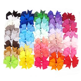 Forcine per capelli Bowknot per neonate Fiocchi in nastro grosgrain da 3 pollici con fermagli a coccodrillo Accessori per capelli per bambini Boutique per bambini Fiocco Barrette 40 colori