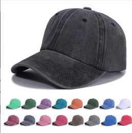 Baseball cap Washed Cotton Women Vintage Snapback Hat Adjustable Trucker Outdoor Caps Solid Colour Hat Bone Man