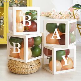 Gift Wrap A-Z Letter Name Transparent Balloon Box DIY Words Blocks Boy Girl Party Wedding Decoration Baby Shower Birthday PartyGift