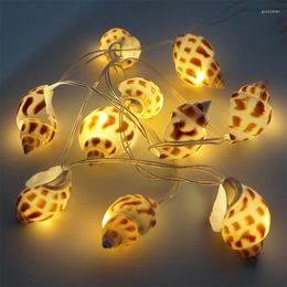 Strings LED Mediterranean Summer Shell Conch Wish Bottle Light String Outdoor Decoration Lamp Hawaii Beach Party Holiday Coloured LightsLED