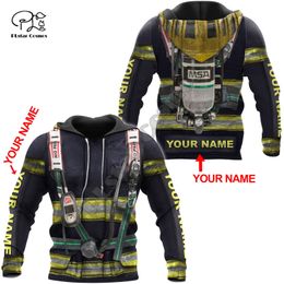 PLstar Cosmos Amazing Firefighter Suit Fireman 3D Print Hoodies Sweatshirts Zip Hooded For Men And Women Casual Streetwear W21 220713