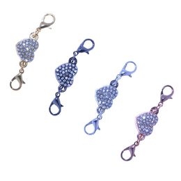 Heart-shaped diamond magnet buckle Hooks necklace bracelet peach heart magnetic Jewellery DIY accessories