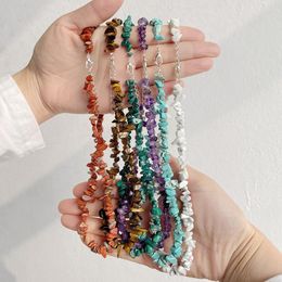 Chains Fashion Trend Bohemian Natural Stone Beads Necklaces Amethysts Malachite Turquoises Chips Choker For Women Necklace Jewelry GiftChain