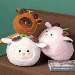 Cute Sheep Plush Toy Cuddle Fat Shaped Sheep Soft Doll Goat Cushion ldren Toys Birthday Christmas Gift For Kids J220729
