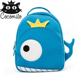 Cocomilo Baby 3D Model whale Kids Baby Bag Anti Lost School Bags for 2-6 Years Boys and Girls Bagpack Waterproof Backpack light LJ201225