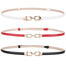 Belts Women Thin Luxury Famous Designer Brand High Quality Cow Genuine Leather Adjust Strap Gold Alloy Buckle Belt For Dress