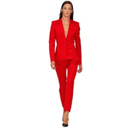 Women's Two Piece Pants Custom Women's Trouser Suit Red OL Ladies Pant Botched Formal Business Office Unifrom Work Wear Suits Female