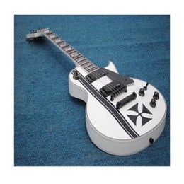 james hetfield cross guitar Canada - Custom LTD Iron Cross SW James Hetfield Signature Electric Guitar 6 string EMG Pickups white color with 287q