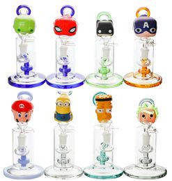 Vintage Unique Cute with Perc 9INCH glass bong water hookah Smoking pipe can put customer logo by DHL UPS CNE
