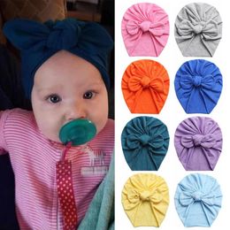 Caps & Hats Soft Baby Cotton Beanies Born Hat Ears Knot Turban Kids Girls Headwrap AccessoriesCaps CapsCaps