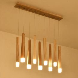 Pendant Lamps Simple Style Solid Wood Chandelier LED Patch Office Restaurant Bar Cafe Living Room Natural ChandelierPendant