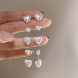 S925 needle Women Jewelry Heart Pearl Earring Pretty Design Sweet Temperament Dangle Earrings For Celebration Gifts