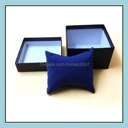 Fashion Watch Boxes Black Red Blue Paper Square Case With Pillow Jewellery Display Box Storage Drop Delivery 2021 Cases Accessories Watches