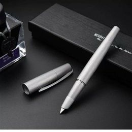 silver converter UK - MSBH2000-1 Fountain Pen Fine Nib Converter Pen Silver Brusehd Aluminium282w