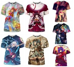 Men's T-Shirts Print Anime Girl T Shirt Women Beach Cartoons Tops Game Touhou Project Tshirt Men Monster Loli Yakumo Ran Hentai Tees T262Men