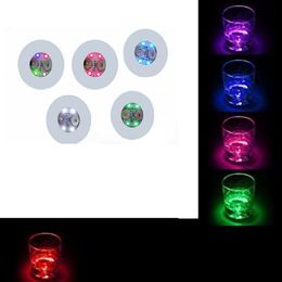 LED Bottle Stickers Coasters Light Sticker Flashing led lights For Holiday Party Bar Home Party DH1254