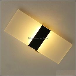 Wall Lamp Home Deco El Supplies Garden 29X11Cm Modern Led Light 85-265V Acrylic Bedroom Bedside Living Room Balcony Aisle Corridor Sconce