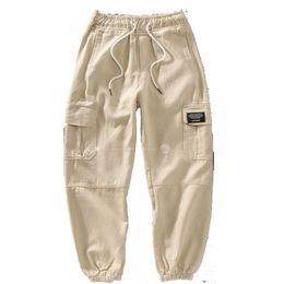 Autumn Loose Ankle Length Pants Harajuku Streetwear Sweatpants High Waist Pants Female Cargo Pants Women LJ201029