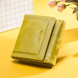 Wallets Contact's Genuine Leather Fashion Wallet Women Coin Purse Small Money Bag Holder For Portfel DamskiWallets