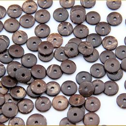 Other 8/10/12/14mm Nature Coconut Shell Round Flat Spacer Beads Fit Bracelet Necklace Ring DIY Jewellery Findings Edwi22