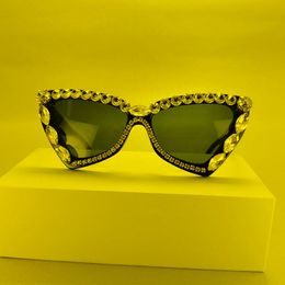 sunglasses protection Canada - Sunglasses Fashion Cat Eye Diamond For Women Rhinestone Trim Eyeglasses Frame UV400 Protection Daily Decoration GlassesSunglasses