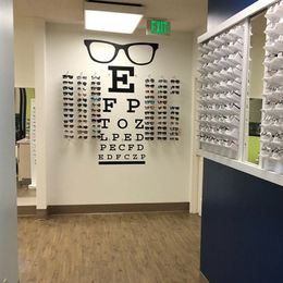 Large Glasses Eye Chart Optical Window Wall Sticker Doctor Optometry Hipster wear Specs Frames Glass Decal Vinyl 220607