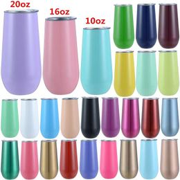 10/16/20oz STRAIGHT Wine tumbler Blank Stainless Steel Mugs With Lid white Double Wall Insulated Vacuum Bottle Egg Shaped DIY Water Milk Coffee Cups