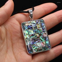 Chains Wholesale Natural Abalone Necklace Reiki Heal Rectangle Freshwater Shell Pendant For Women Charm Jewelry GiftsChains Godl22