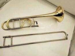 New Arrival Tenor Bb/F Trombone Gold copper Professional playing musical instruments with shell and mouthpiece