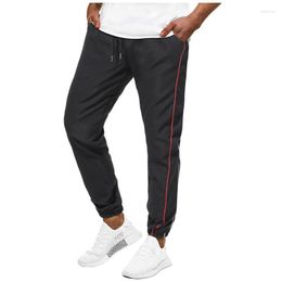 Men's Pants Men's Autumn Winter Streetwear Solid Colour Stitching Line Casual Cropped Trousers Lace-up Sports SweatpantsMen's Drak22