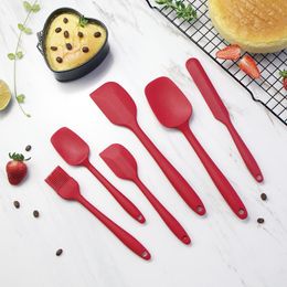 6 Piece Silicone Pastry Spatula Set Non-Stick Rubber Heat-Resistant Kitchen Utensils for Baking