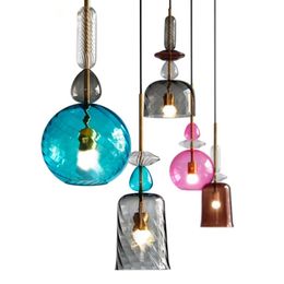 Pendant Lamps Modern Designer Candy Decor Lights Led Glass Lamp Living Room Dining Lighting Kitchen Fixtures LuminairePendant