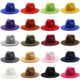 Solid Colour Wholesale Fedora Hats Women And Men Kids In Wide Large Brim Summer Designs Unisex 62 220725