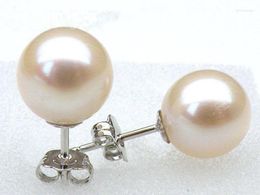 Stud 7mm PERFECT ROUND WHITE AKOYA PEARLS EARRING 14K/20 SOLID GOLDStudStud Kirs22