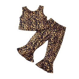 Clothing Sets Born Baby Girl Set Leopard Tank Top Flare Pants 2Pcs For Infant Kids Fashion Summer Children OutfitClothing