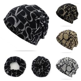 Beanie/Skull Caps Women&Men Unisex Stretch Cotton Print Hat Ruffle Cancer Chemo Beanie Scarf Headwrap Collar Turban Head Wrap 2022 Delm22