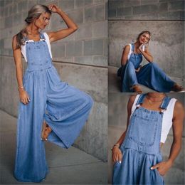 Summer Fashion Women's Pants & Capris Nowsaa Blue Jeans Jumpsuits Women Female Overalls Loose Bodysuit Autumn High Waist Jumpsuit Rompers