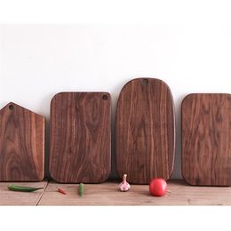 Black Walnut Whole Wood Kitchen Cutting Board Solid Wood Rootstock Lacquerless Fruit Chopping board Kitchen cut kitchen stuff T200323
