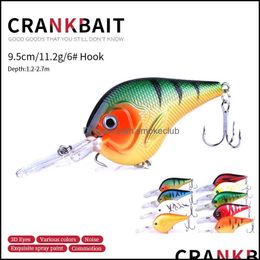 Baits Lures Fishing Sports Outdoors 9Pcs Lure Crankbaits Hook Bass Crank Bait 9.5Cm 11.2G 6Hooks 95Mm Hard Minnow Carp Fish Tackle Cb024 D