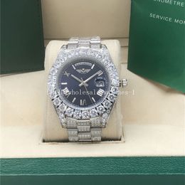 Full diamond blue Roman President Watch 2288238 18K white gold men automatic Box