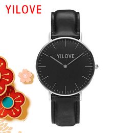 European Fashion Simple Lovers Watch Men 40mm Women 36mm Quartz Analog Clock Classic High-End Valentine's Day Gift Wristwatch