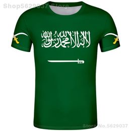 SAUDI ARABIA t shirt diy free custom name number sau T-Shirt nation flag sa arabic arab islam arabian country print text clothes 220702