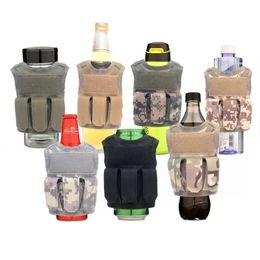 Tactical Beer Bottle Vest Cover Handle Military Mini Miniature Molle Vest Personal Bottles Drink Set Adjustable Shoulder Straps F0702