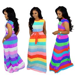 Buy Long Dress Rainbow Color Online 