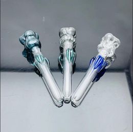 Glass Pipe Oil Burner bong hookah Thickened colored rose glass pipe