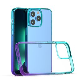 1.5MM Double Colours Gradient Acrylic Phone Cases For Samsung Galaxy A23 A03S A03 A12 A73 A33 A53 A22 A13 Transparent Clear TPU Shockproof Mobile Back Cover D1