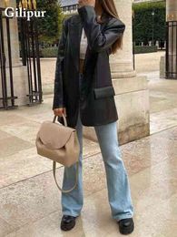 Women's Leather Jacket 2021 Autumn Winter Casual PU Loose Jackets Female Streetwear New Spring Fashion Faux Fur Blazer Coat L220728