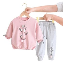 2Pcs Baby Girls Clothing Sets Autumn Winter Toddler Clothes Kids Tracksuit For Girl Suit Children 1 to 6 Year 220507