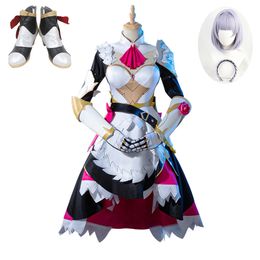 Genshin Impact Noelle Cosplay Costume Game Outfits Dress Halloween Carnival Women Girl Uniforms Wig Shoes