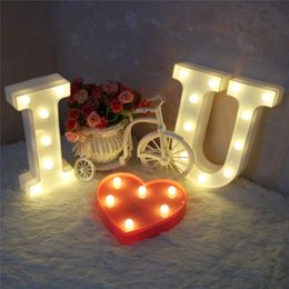 Table Lamps U Letter LED Angel Heart-shaped Night Light For Romantic Wedding Decor Alphabet Indoor Wall Decoration Arrow LightTable TableTab